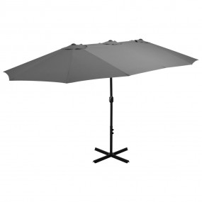 Garden Parasol Anthracite Polyester, Aluminum Extra Lar...
