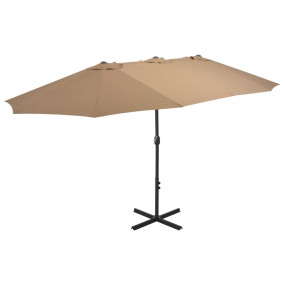 Parasol Taupe Polyester Extra Large Height-Adjustable