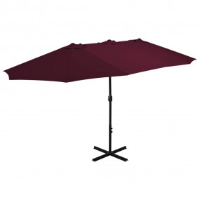 Garden Parasol Bordeaux Red Polyester, Aluminum Extra l...
