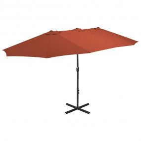 Garden Parasol Terracotta Polyester Extra Large