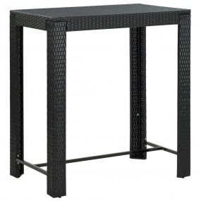Bar Table Black PE rattan, powder-coated steel Counter ...