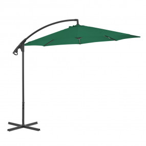 Cantilever Garden Parasol Green Polyester Large Tiltabl...