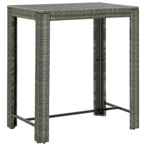 Bar Table Grey PE rattan, powder-coated steel 39.4 x 23...