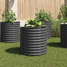 Garden Raised Bed Grey Galvanized Steel Large Durable
