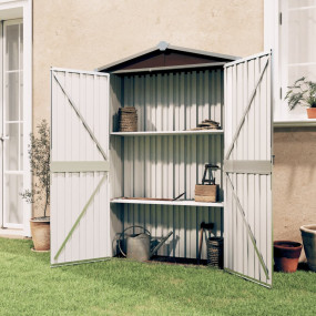 Garden Shed Brown Galvanized Steel and Plastic