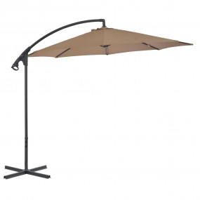 Cantilever Garden Parasol Taupe Polyester, Steel Large