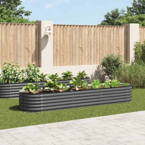 Garden Raised Bed Grey Galvanized steel Large Tough