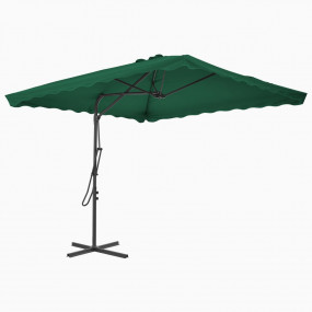 Garden Parasol Green Polyester, Steel Large