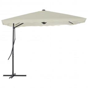 Garden Parasol Sand Polyester 98.4x98.4 in Rotatable