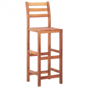 Bar Chair Set of 2 Natural wood Solid Acacia wood Stand...