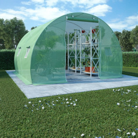Greenhouse Green PE mesh fabric, galvanized steel Large