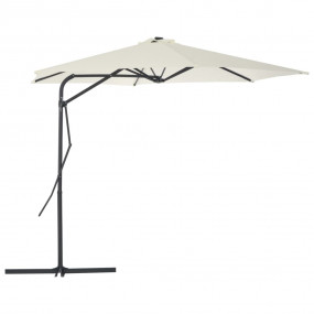 Garden Parasol Sand Polyester and Steel Large Rotatable