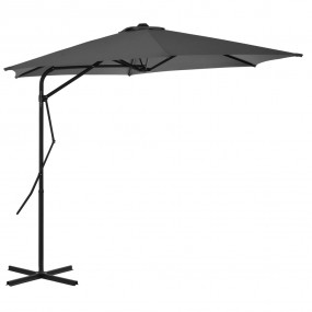 Garden Parasol Anthracite Polyester, Steel Large Rotata...