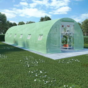 Greenhouse Green PE mesh fabric and galvanized steel 29...
