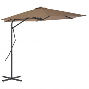 Garden Parasol Taupe Polyester 118.1 in diameter Rotata...