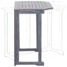 Balcony Table Grey Solid Acacia Wood 35.4 x 19.7 x 29.1...