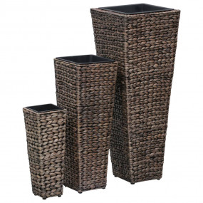 Raised Bed Dark brown Water hyacinth, steel, plastic