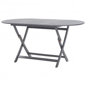 Dining Table Grey Solid Acacia Wood 63.0 x 33.5 x 29.5 ...