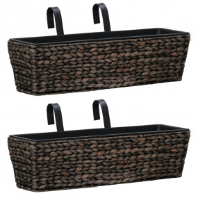 Garden Planter Set of 2 Brown Water hyacinth, steel