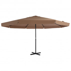 Garden Parasol Taupe Polyester, Aluminum Large