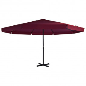 Garden Parasol Bordeaux Red Polyester, Aluminum Extra L...