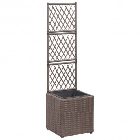 Raised Bed Brown Poly rattan, plastic 11.8x11.8 in Plan...