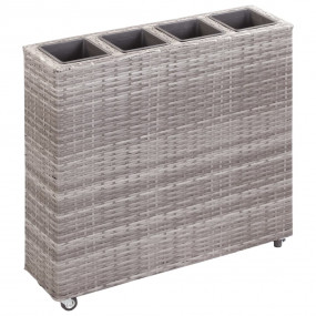 Garden Raised Bed Gray Poly rattan, plastic 31.5x8.7x31...