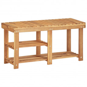 Shoe Rack Natural wood color Solid acacia wood Compact ...