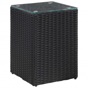 Side Table Black Poly rattan Compact Durable Side Table