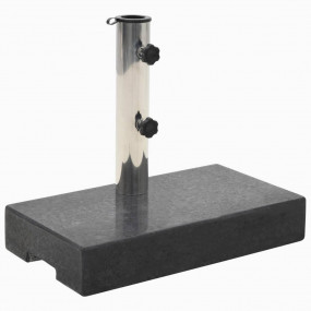 Umbrella Base Black Granite, Stainless Steel Standard
