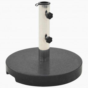 Parasol Base Black Granite and Stainless Steel 44.1 lbs