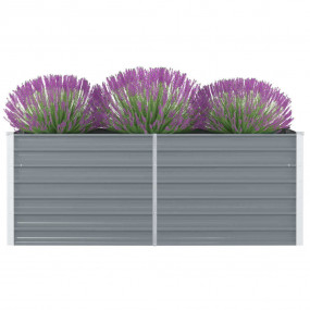 Raised Garden Bed Grey Galvanized Steel 63 x 31.5 x 17....