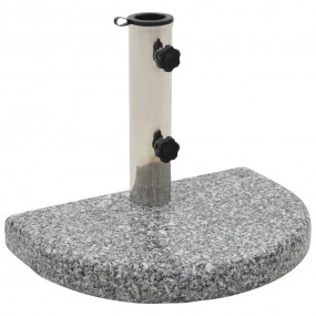 Parasol Base Curved Grey Granite, Stainless Steel 22 lb...