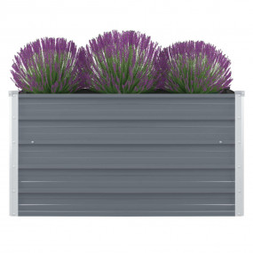 Raised Garden Bed Grey Galvanized Steel 39.4x39.4x17.7 ...