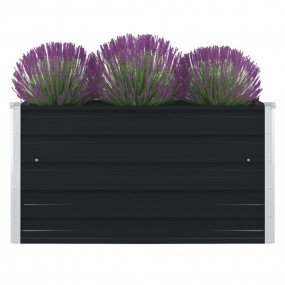 Raised Garden Bed Anthracite Galvanized Steel 39.4 x 39...