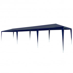 Party Tent Blue Polyethylene Roof and Steel Frame 10x30...