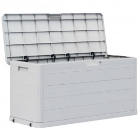 Storage Box Light grey Plastic with wood texture Medium