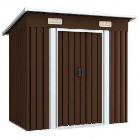 Garden Shed Brown Galvanized Steel 76.4x47.6x71.3 in