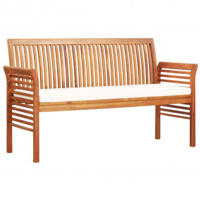 Garden Bench Brown frame, cream cushions