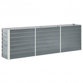 Raised Bed Grey Galvanized Steel 94.5 x 15.7 x 30.3 in