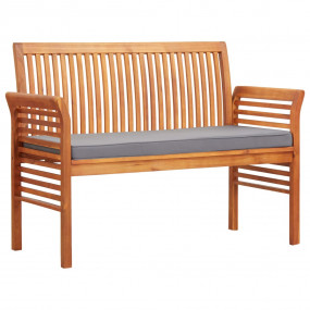 Garden Bench Brown frame, dark grey cushions Solid acac...