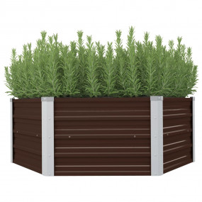Raised Garden Bed Brown Galvanized Steel 50.8x50.8x18.1...