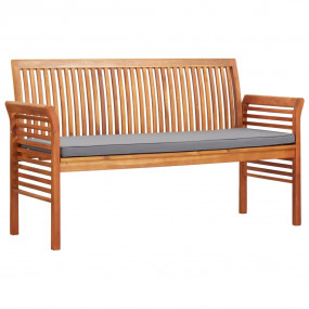 Garden Bench Brown Frame Solid Acacia Wood Large Seats ...