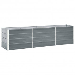 Raised Bed Grey Galvanized steel 94.5 x 15.7 x 17.7 in ...