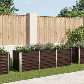 Raised Bed Brown Galvanized Steel 94.5 x 31.5 x 30.3 in