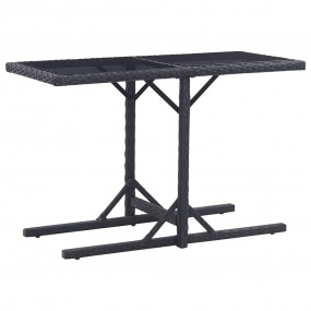 Outdoor Table Black Poly rattan, powder-coated steel, g...