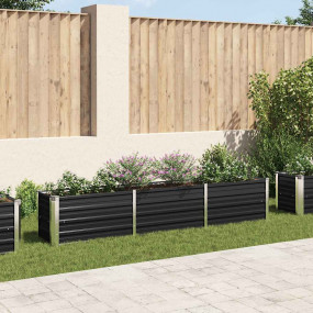 Raised Bed Anthracite Galvanized steel 94.5x15.7x17.7 i...