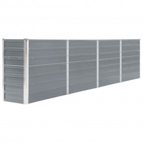 Raised Garden Bed Grey Galvanized Steel Large Durable