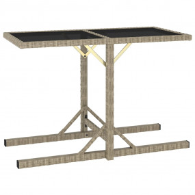 Outdoor Table Beige Poly rattan, powder-coated steel, g...