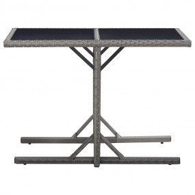 Outdoor Table Anthracite Poly rattan, powder-coated ste...